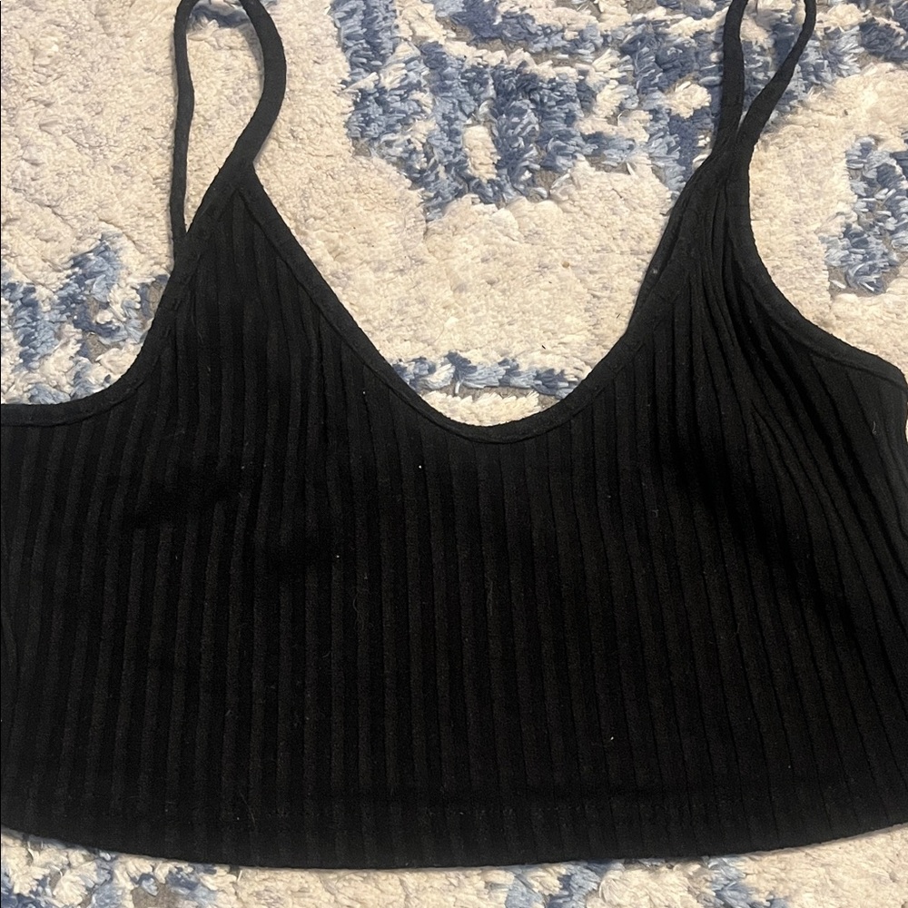 SHEIN Black Ribbed Tank Top
